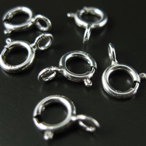 Sterling Silver Spring Ring Clasps - 5.5mm ( pack of 10).