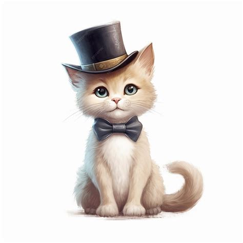 Premium Photo | There is a cat wearing a top hat and a bow tie generative ai