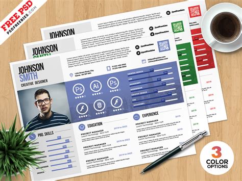 Landscape Resume Template PSD – Download PSD