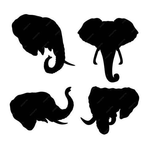 Free Vector | Hand drawn elephant head silhouette