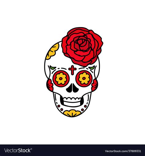 Sugar skull for mexican day dead Royalty Free Vector Image