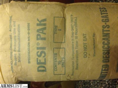 ARMSLIST - For Sale: Desiccant Packs MIL-D-3464