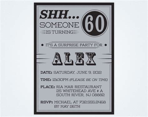 Free Printable Surprise 60th Birthday Invitations | BirthdayBuzz