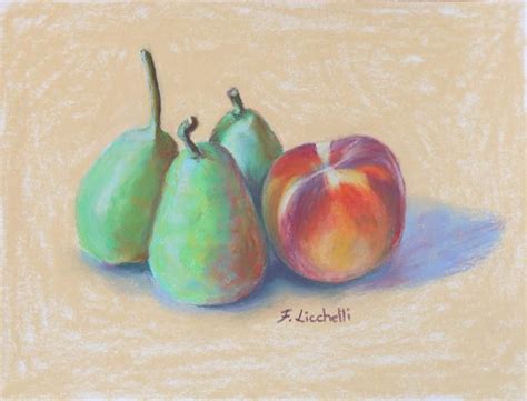 Soft pastel painting still life, fruit art pastel, kitchen decoration ...