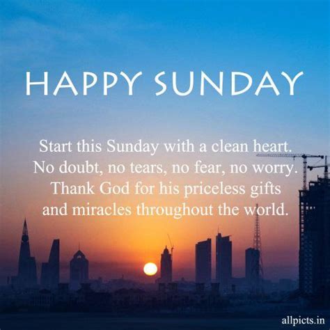 20 Best Sunday Thoughts Images and Inspirational Quotes 11 - Start this Sunday with a clean ...