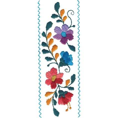 Mexican Flowers Border 1 #FS239_48 | Embroidery tattoo, Mexican flowers ...