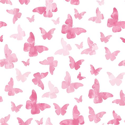 Premium Vector | Seamless watercolor pink butterflies pattern