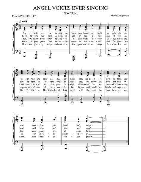 ANGEL VOICES EVER SINGING Sheet music for Piano (Church Choir) Easy ...