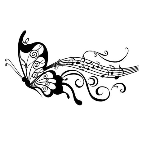 butterfly and music note tattoo in 2023 | Music tattoo designs, Music ...