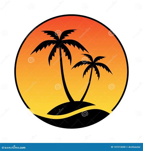 Logo Tropical Island. Resort Symbol Stock Vector - Illustration of ...