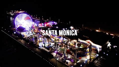 Santa Monica Pier at Night!! - YouTube