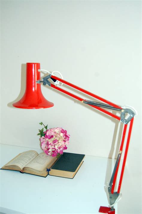 MEMPHIS Style Vintage Desk Lamp 1980s Red Architect's - Etsy