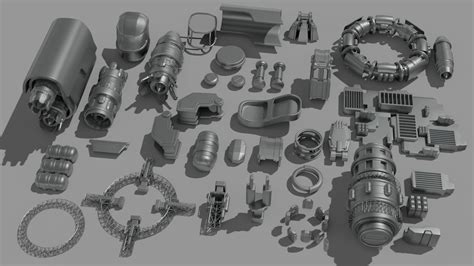 Spaceship Parts Kitbash Pack 3D scifi | CGTrader