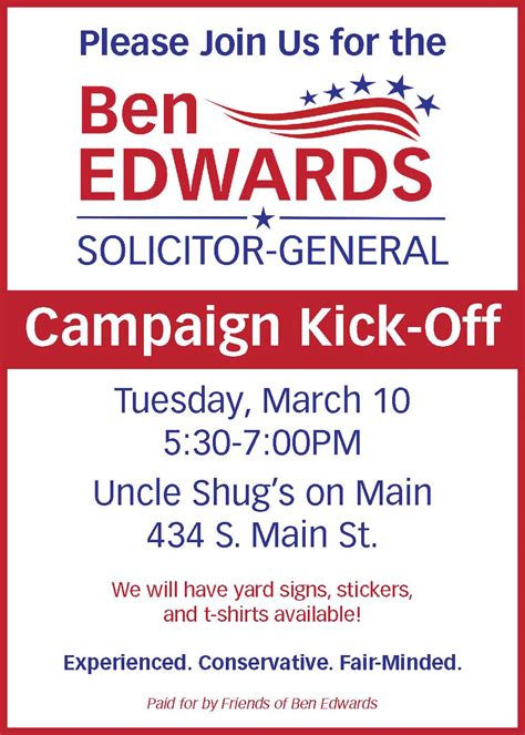 Campaign Kick-Off Announced – Ben Edwards for Bulloch County Solicitor ...