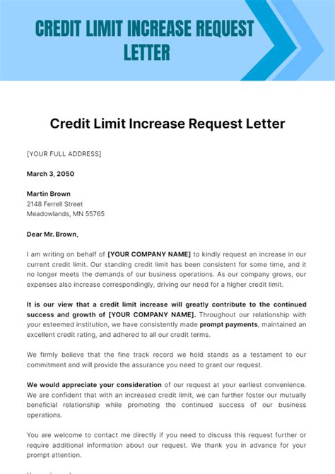 Free Credit Limit Increase Request Letter Template - Edit Online ...