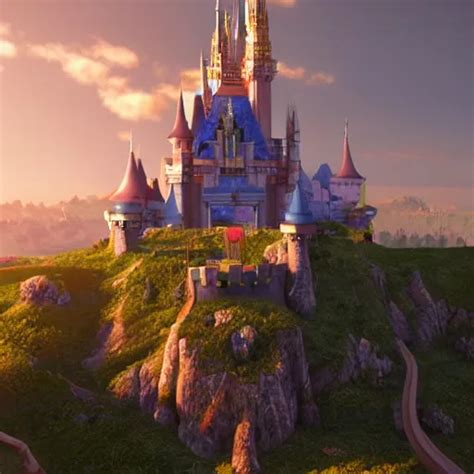 a beautiful castle by disney, pixar, unreal engine, | Stable Diffusion