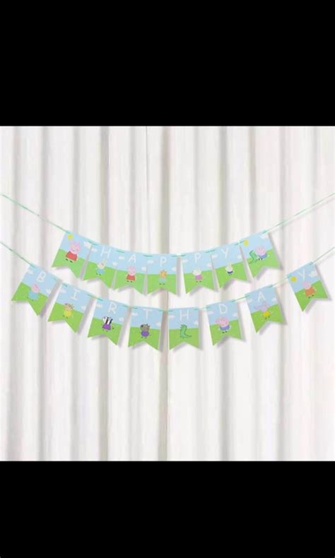 Peppa Pig Happy birthday Banner Party Bunting Decoration, Hobbies ...