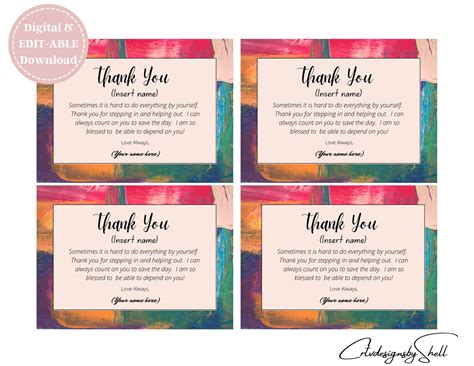 Thank You Postcard Template, Postcard Template, Customizable Template ...