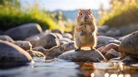 Premium AI Image | Closeup photo of a Gerbil looking in their habitat