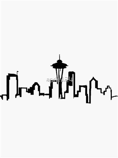 "SEATTLE SKYLINE " Sticker for Sale by aprilh124 | Redbubble