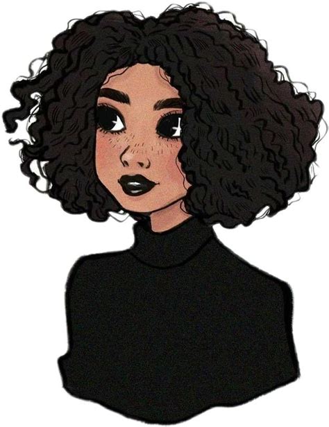 girl draw black curlyhair - Sticker by Anita | Curly hair drawing, How to draw hair, Curly hair ...