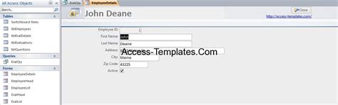 Access Employee Database Templates for Ms Access 2013 and 2016 | Access ...