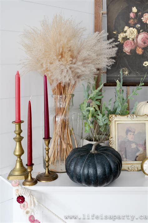 Boho Fall Mantel Decor Ideas - Life is a Party