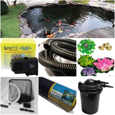 Ultimate Small Pond Kit, 1000 Gallon Pond 11 Ft x 7 Ft x 2 Ft, Water ...