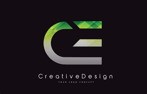 CE Letter Logo Design. Green Texture Creative Icon Modern Letters ...