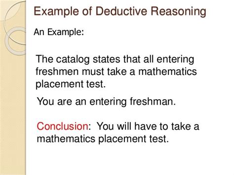 DEDUCTIVE REASONING EXAMPLES - alisen berde