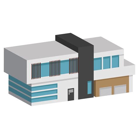 3D modern house or home. Isometric modern building and architecture ...