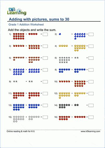 First Grade Math Worksheets | K5 Learning