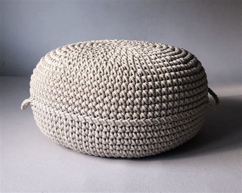 Crochet Pouf Ottoman Kids Crochet Chair White Nursery Decor - Etsy