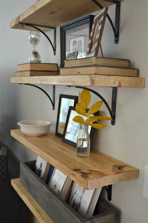 DIY Rustic Wood Shelves - At Home With The Barkers