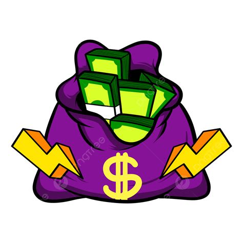 Money Bag Cartoon, Art, Illustration, Cartoon PNG Transparent Clipart ...