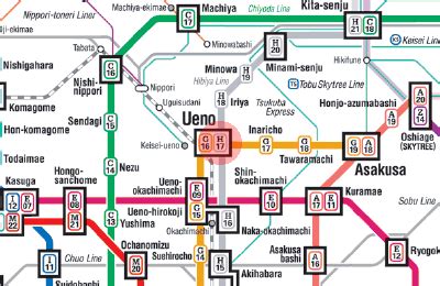 H-17 Ueno station map - Tokyo Metro