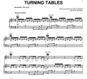 Adele - Turning Tables Free Sheet Music PDF for Piano | The Piano Notes