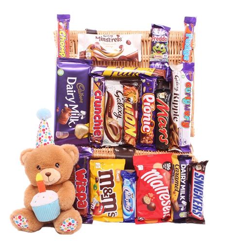 Birthday chocolate gift basket.