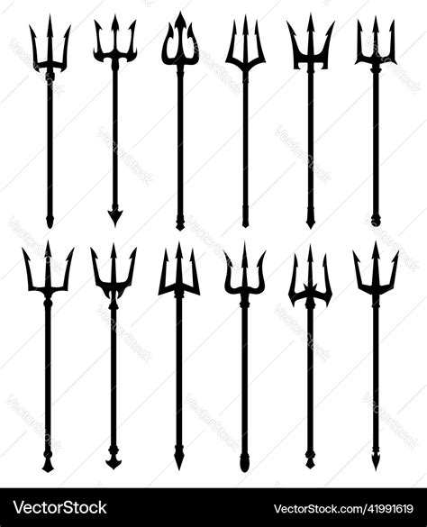 Devil trident fork poseidon neptune spear weapon Vector Image