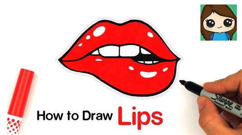 Aesthetic Lips Drawing Step By Step - img-napkin