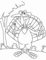 Turkey With Knife And fork coloring Page  Download Free sketch template