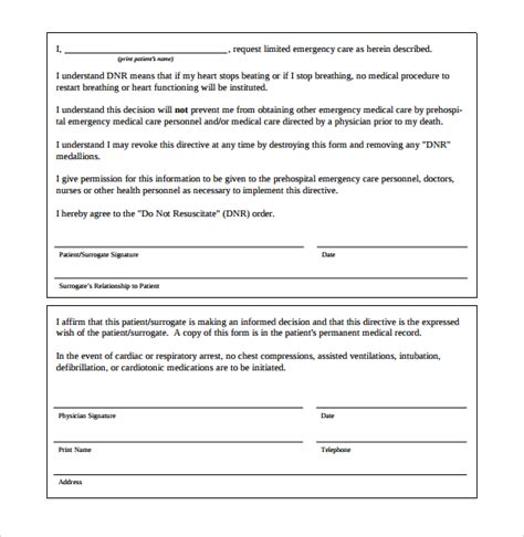 9 Sample Do not Resuscitate Form Templates to Download | Sample Templates