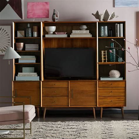 Mid-Century Media 6-Piece Set - Acorn | Modern entertainment center ...