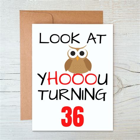 36th Birthday Card, Funny 36th Birthday Card, 36th Birthday Gift Idea ...