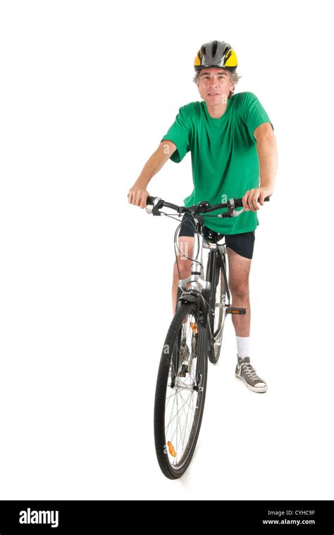 Man on mountain bike in studio Stock Photo - Alamy