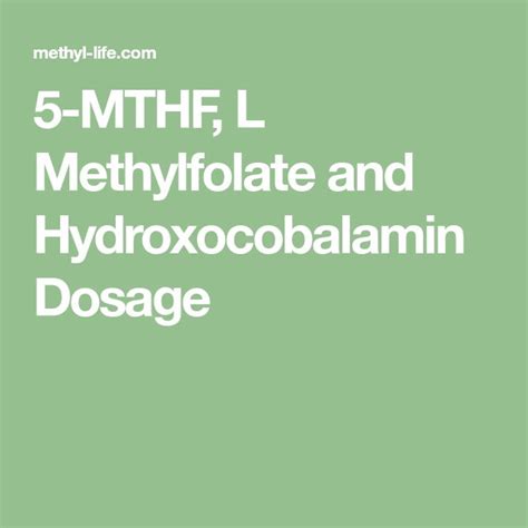 Methylfolate Dosage: A Complete Guide | Methyl-Life | Methylfolate ...