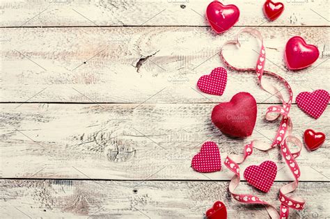 Valentines Day background with hearts. by piter.goskov on @creativemarket | Valentine background ...