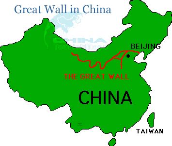 Great Wall in China Map, Great Wall Location in China