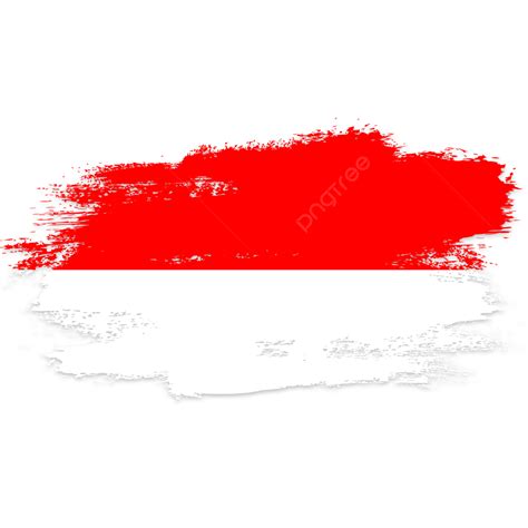 Indonesia Red White Flag Transparent Watercolor Painted Brush, Indonesia Flag, Red And White ...