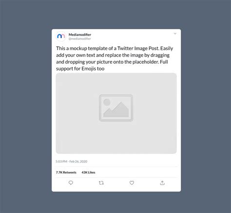 Twitter Tweet Image Post Mockup - Mediamodifier